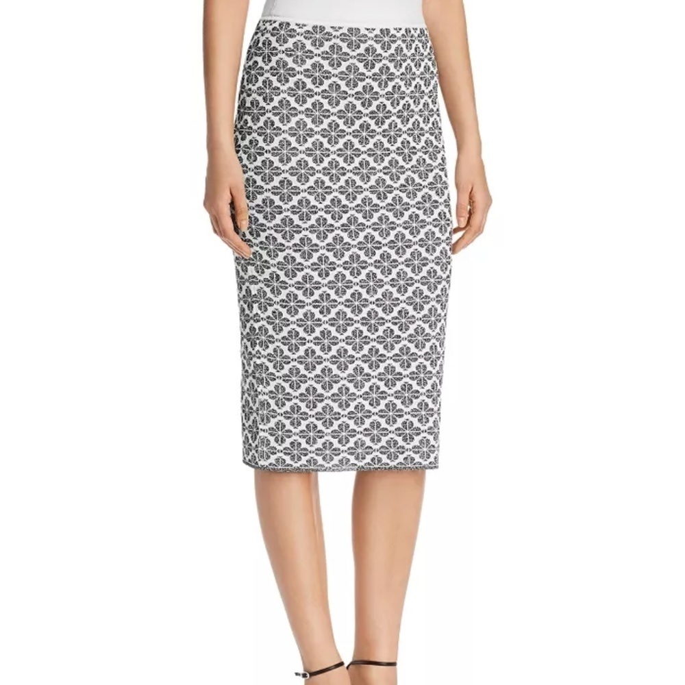 Kate Spade Metallic Spade Knit Pencil Midi Skirt Stretch XL